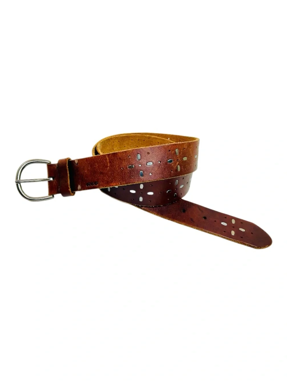American Eagle Outfitters Brown Leather Belt with Studded Design, Boho Western